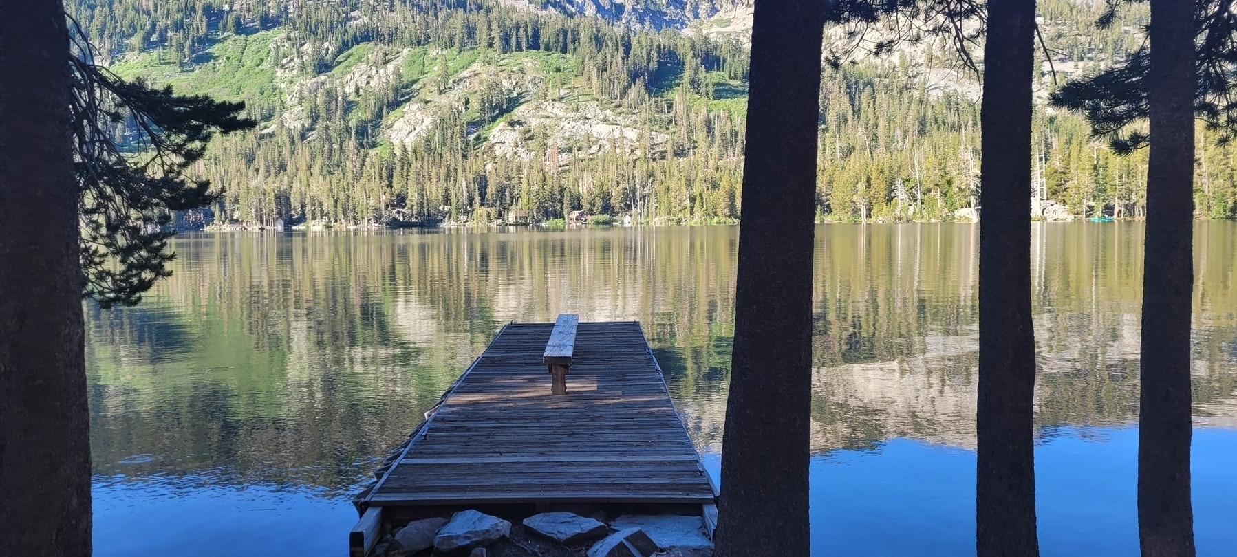 The dock at Echo Lake, an entrance/exit to Desolation Wilderness